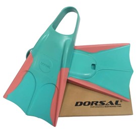 DORSAL Bodyboard Bodysurfing Floating Swimfins (Flippers) Seafoam, Pink Large - Mens US Size 10-11