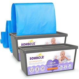 SOHBCLE Refills Compatible with Genie Easy Roll Signature Diaper Pail and Platinum Diaper Pail, Upgraded 60 Bags Hold up to 2800 Newborn Diapers, Extra Thickness Powerful Odor Control, Plant Scented