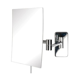 Jerdon Jrtjrt695 Espejo Rectangular para Maquillaje de 16.5 cm Por 22.8 cm para Montar en la Pared, Acabado Cromado