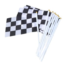 Toyvian Target Flag Racing Flag Hand Flag Stick Flag Stick/Stick Flag for Racing Racing Competition 25 Pieces 14 x 21 cm (White Black)