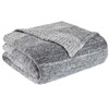 Cozzenity Throw Blanket, Grey Gradient Soft Cozy Fluffy Knitted Throw