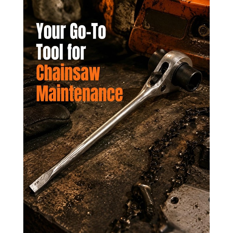 Chainsaw Wrench Tool Kit, 1/2" & 3/4" Chainsaw Tool,Ratchet Scrench