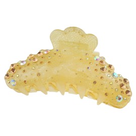 Glamour Girlz Ladies Small Diamante Wavy Hair Claw Clamp Beige