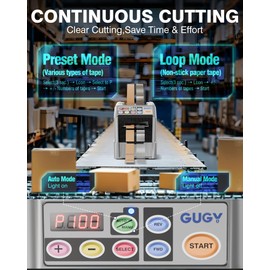 GUGY Ribbon Cutting Machine - Automatic Tape Dispenser, Upgraded Commercial Electric Tape Cutter, Smart Auto Dispensador automático de Cinta, Perfect for Business Packaging, Shipping, Gift Wrapping