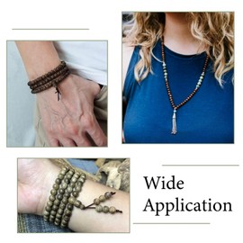 5 Strands 4mm Natural Wood Beads Strands Olive Round Polished Ball Wooden Loose Spacer Beads for Bracelet Necklaces Crafts DIY Jewelry Making, Hole: 1mm