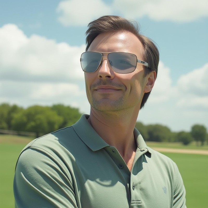 Brush Slate Polarized Aviator Sunglasses for Men