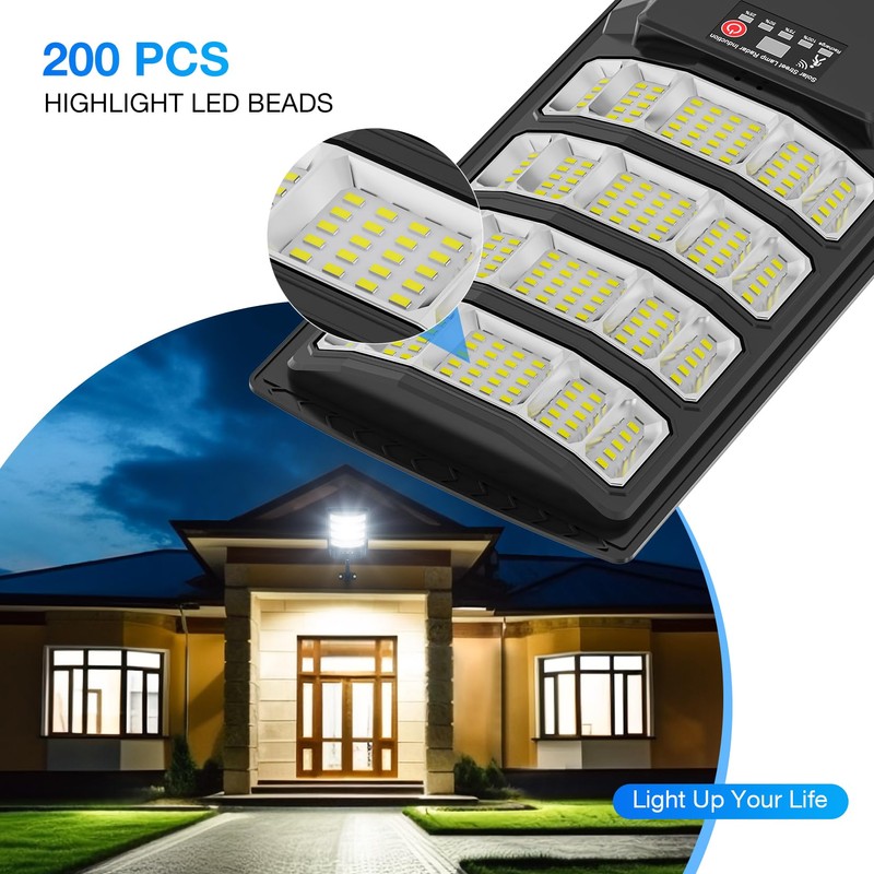 Heisolcool Solar Street Lights Outdoor Waterproof,Wide Angle Flood Light, 5730
