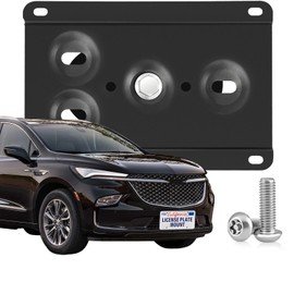 Steel No-Drill Front Bumper License Plate Bracket – Anti-Theft Tow Hook Mount fits for Buick Enclave 2nd gen 2018-2024, Encore GX 2nd gen 2020-2024, Envision 2nd gen 2021-2024