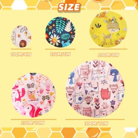 5 Pieces Beeswax Bowl Covers Reusable Beeswax Food Wrap Stretch Cloth Fabric Elastic Food Storage Covers Cotton Bread Bowl Covers