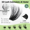 YOULUCK 5D Lash Clusters Individual Lash Extensions Layered Fluffy Eyelashes