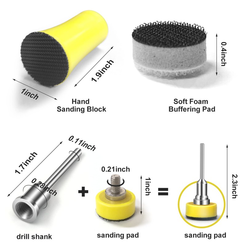 Sanding Discs 1 Inch 120 PCS Wet/Dry Sandpaper Hook and