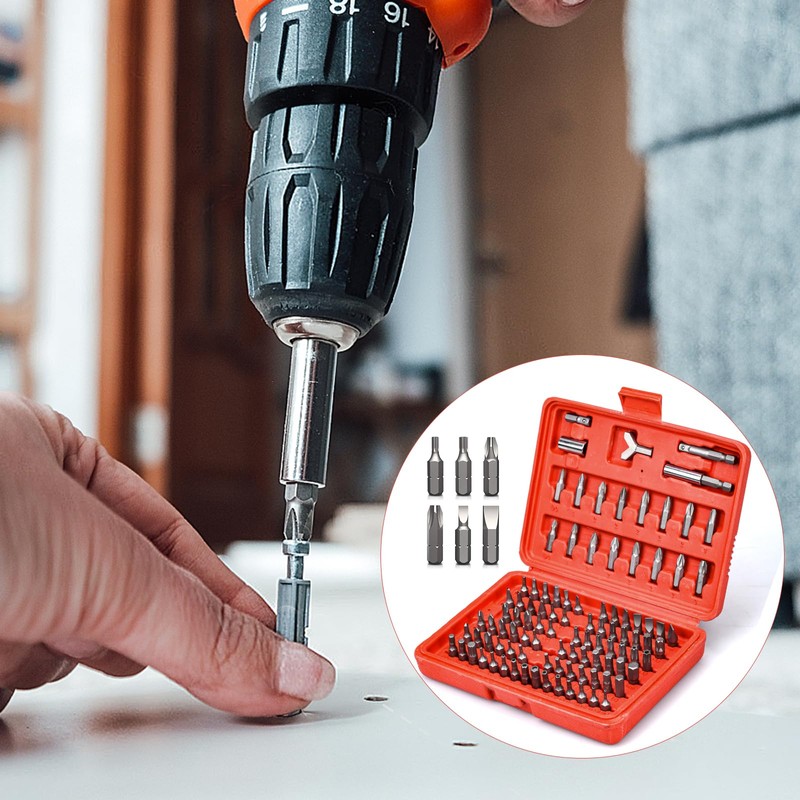 BEAUGIREW 100 Pcs Security Screwdriver Bit Set |Cr-V Steel |1/4-inch