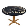 Famame Full Moon Howling Wolf Round Fitted Tablecloth with Elastic