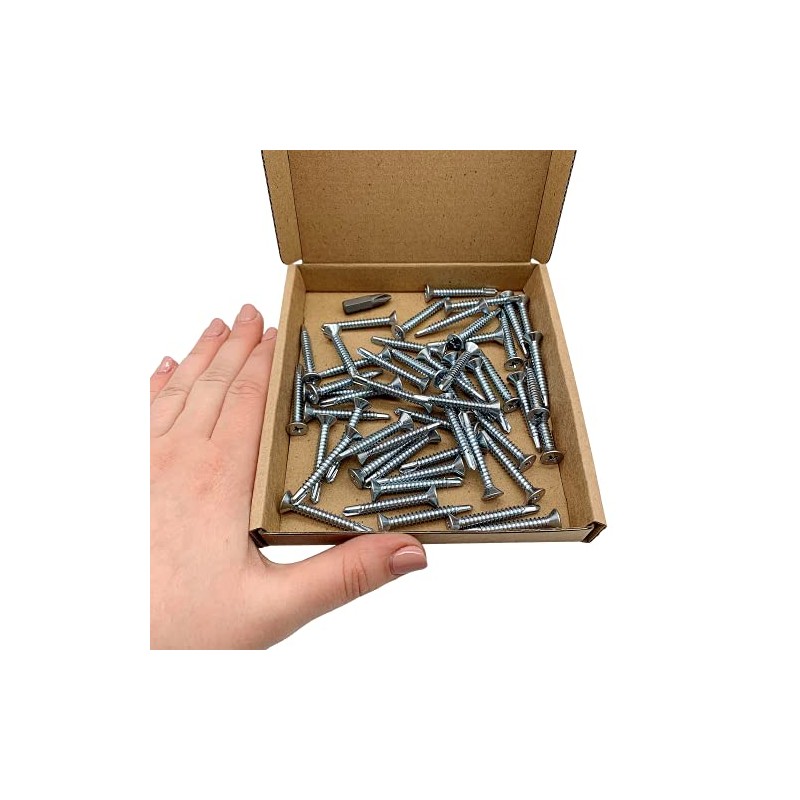 Pack of 50 DIN 7504 P Galvanised Steel 4.8 x