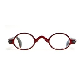 Calabria R314/R501S Vintage Metal Reading Glasses +5.00 Crystal Red Men Women Designer Professor Round Single Power Readers