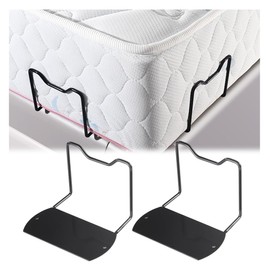 Set of 2 Anti Slip Bed Stopper Mattress Retainer Mattress Fastening Bar Metal Strong Double Sided Tape No Drill Anti Slip Bracket Stability for Multiple Beds Easy Installation Strong Hold (Black)