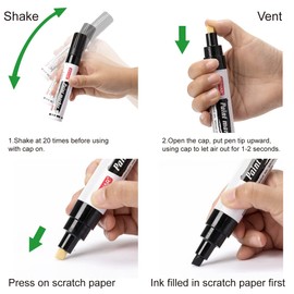 ZEYAR Paint Markers, Jumbo size, Chisel Point, Premium Waterproof & Smear Proof Ink, Aluminum Barrel, Great on Plastic, Wood, Rock, Metal and Glass for Permanent Marking (1 Black & 2 White)
