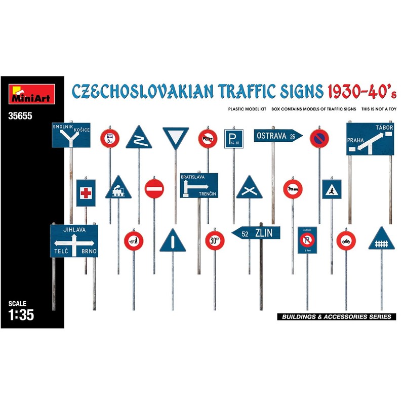 Mini Art 35655 1:35 Traffic Signs Czecheslo. 30-40 - Faithful