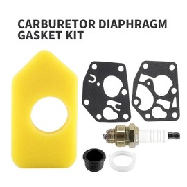 Hoypeyfiy Lawn Mower Carburetor Diaphragm Kit Gasket Air Filter Primer Bulb L7T Spark Plug Replacement for BS 795083 698369 694394