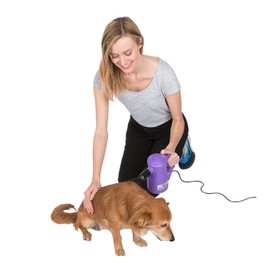 Dog Cat Pet Hair and Fur Dryer at Home or Pro Grooming Compact Handheld Dog Coat Drying Tool Choose Pink or Purple (Purple)