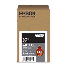 EPSON T748 DURABrite Pro -Ink High Capacity Black -Cartridge (T748XXL120) for select Epson WorkForce Printers