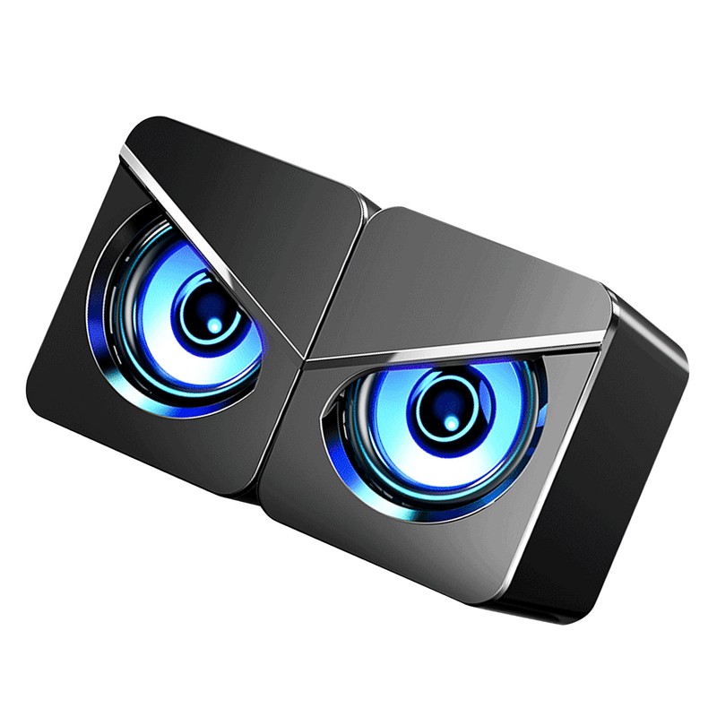 1 Pair Desktop Computer Speaker Multifunction Stylish Strong Bass 4D