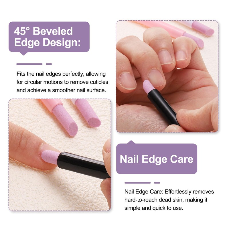HARFINGTON 10pcs Pumice Stone Nail File, Pumice Nail Polishing Stick