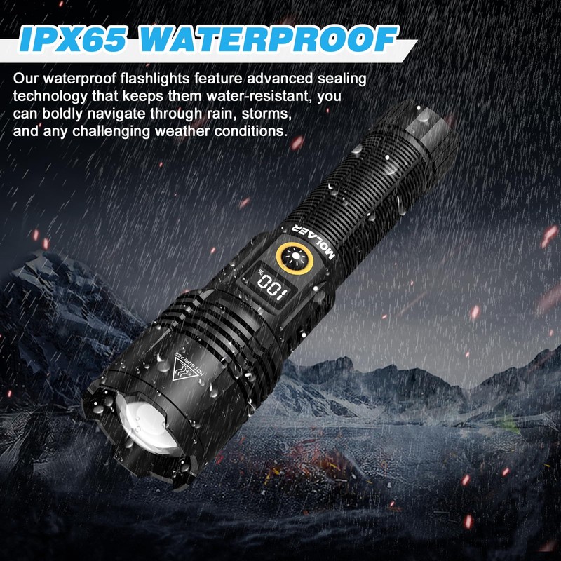 MOLAER Rechargeable Flashlights 2200 High Lumens, Super Bright LED Flashlight