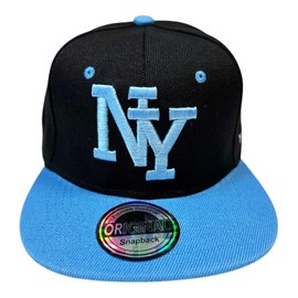 Jeamis Children's NY Cap Kids USA Summer Snapback Baseball Cap Cap Unisex Trucker Starter Baseball Cap Hat Hawaiian Cult for Boys and Girls, NY Black Blue, Unit size