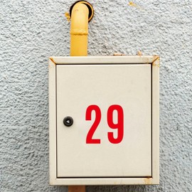 Jiepuxiter 10 Sheets Vinyl Mailbox Number Stickers - Self-Adhesive Address Labels for Cars, House Doors, Windows & Metal Mailboxes (Red, 3 inch)