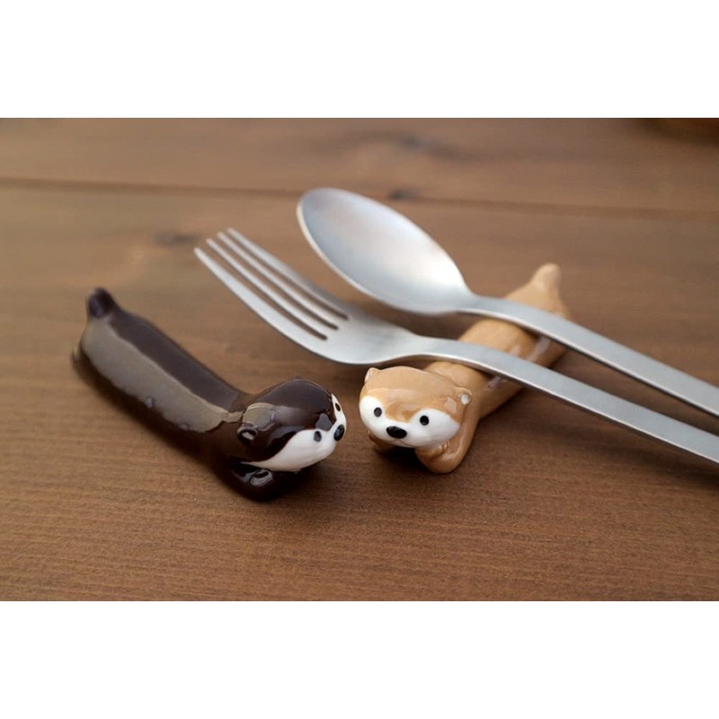 Deco Corporation KAWAUSO CAFE Otter Cutlery Rest Latte Size: Approx.