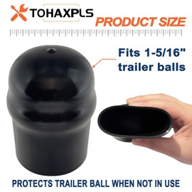 21811 Trailer Hitch Ball Cover, 2-5/16 Inch Black Rubber Hitch Ball Protector Cap, Heavy Duty Waterproof Dustproof Tow Ball Cover for RV, Trailer, Towing & Truck Accessories