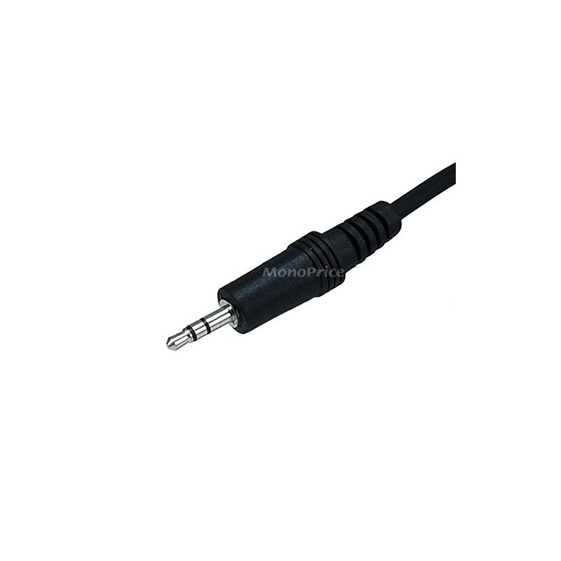 Monoprice 100644 6-Feet 3.5mm Stereo Plug/Plug M/M Cable, Black