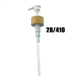 2PCS Dispenser Pump Head Plastic Bamboo Pump Shampoo Conditioner Bottle Pump Head Replacement Parts Fits Bottle Neck 28/410 Bottle