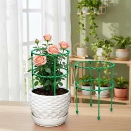 Soporte para plantas conectable, sistema de enrejado de escalada ajustable, jaula modular de soporte de flores para jardín interior y exterior, varilla de soporte de vid expandible, soporte de plantas