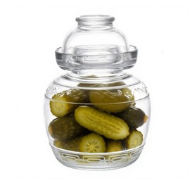 Aosnttol Glass Jar with Lid Pickle Jar, 1.5L Wide Mouth Fermentation Jar Crock for Pickles Kimchi, Sauerkraut, Kombuch Vegetables Paocai Jar Pot, Thickning