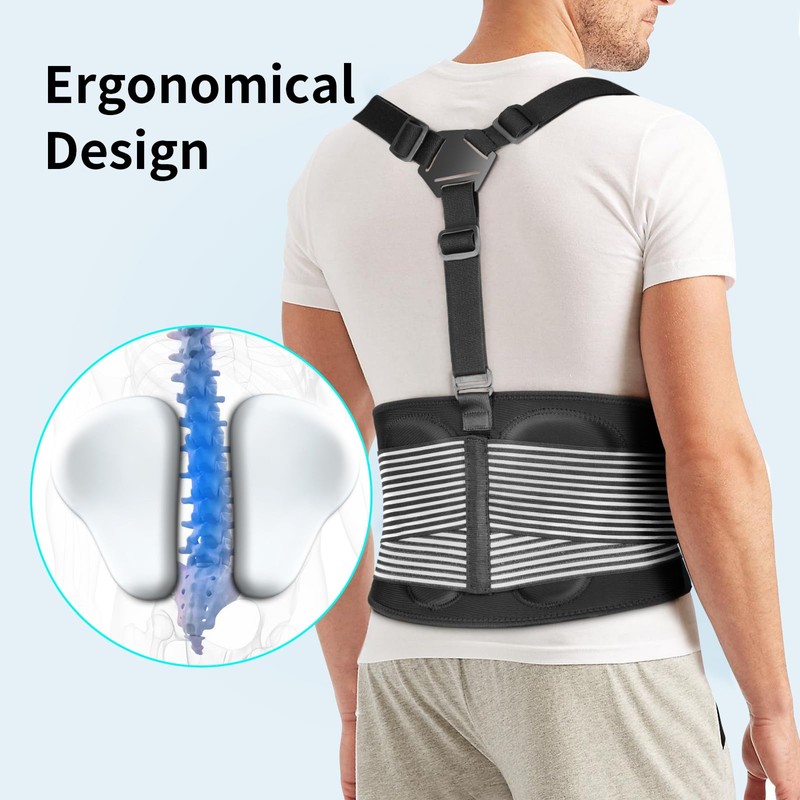 AllyFlex Sports® Back Brace For Lifting Work Y-shape Suspenders Safety