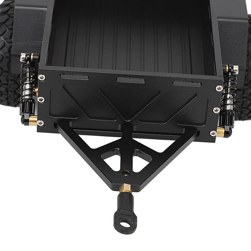RC Car Hitch Trailer Aluminum Alloy Antislip Rubber Tire Rustproof
