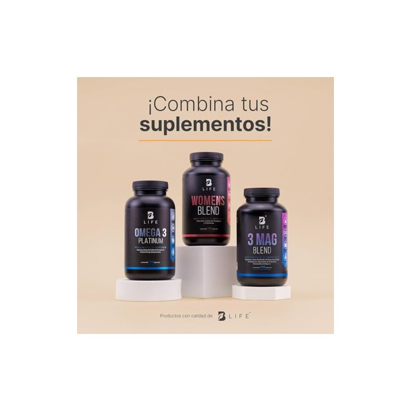 B Life Mezcla de 3 Magnesios Citrato, Óxido y Gluconato