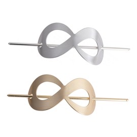 BIUDECO Elegant Gold Plated Hairpin Forks 2pcs French Hair Pins for Women's Hair Accessories Decor Simple Design