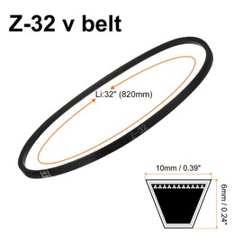 sourcing map Z-32 Z Type V-belt 820mm/32" Inner Length x 0.39" Width x 0.24" Height, Z-type Closed-Loop Rubber Transmission Belt