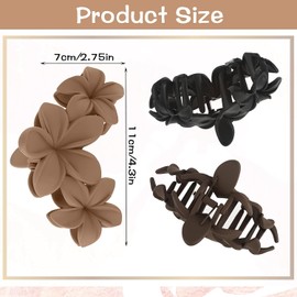 Hawaiian Flower Hair Clips for Women 6 Pack Flower Hair Claw Clips for Thin Hair Large Claw Clips for Thick Hair Beach Hair Accessories for Girls (Multicolor 4 Pieces)
