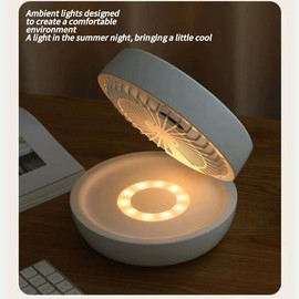 quiqear Portable fan, remote-controlled portable fan, rechargeable battery, three speed range with ambient light, suitable for bedrooms, living rooms, offices, and outdoor use