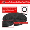 D-Shape Rubber Seal Strip, Automotive Door Weather Stripping with Self-Adhesive