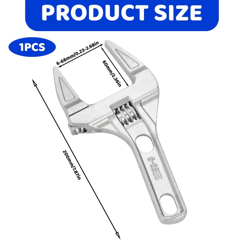 DtgEcd Adjustable Spanner, Wide Jaw Adjustable Spanner, Sink Wrench, Plumbers