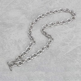 ZIYMU Azuki Chain Extra Thick Surgical Stainless Steel OT Buckle, Men's/Women's, Silver, 3 Types, 4 Sizes, Stainless Steel, No Gemstone