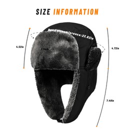 Harlang Cold Weather Winter Gear with Ear Flaps Russian Ushanka Trooper Hat Trapper Hunter Headwear Pilot Aviator Cap Grey