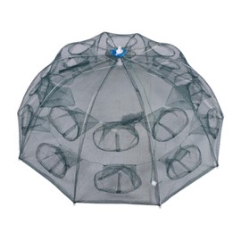 Oshhni Portable Fishing Net Fishing Cage Semi-Automatic Folding Fish Gadgets 20 Holes Trap for River Pond Outside Small Fish