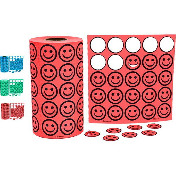 Carewon 2500 Bingo Chips, Red (1 of 3 Colors), ¾”,