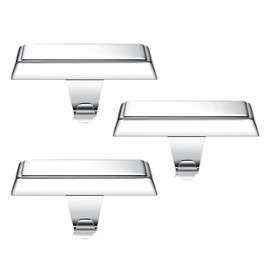 YYBD 3 Packs Stocking Holders 3D Stocking Hangers Anti-Slip Low Profile Stocking Holder Hat Hanger Heavy Duty Metal Stocking Holders for Farmhouse Fireplace TV Stand Mantle Home Shelf Decor (Sliver)